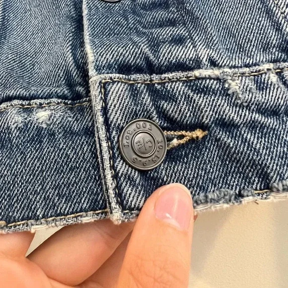 Current Elliot The Baby Trucker Blue Designer Classic Casual Denim Jean Jacket M - Picture 6 of 11